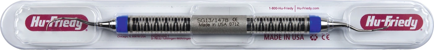 Küretten Gracey Standard Stück Figur 13/14, distal, Griff #7, blau