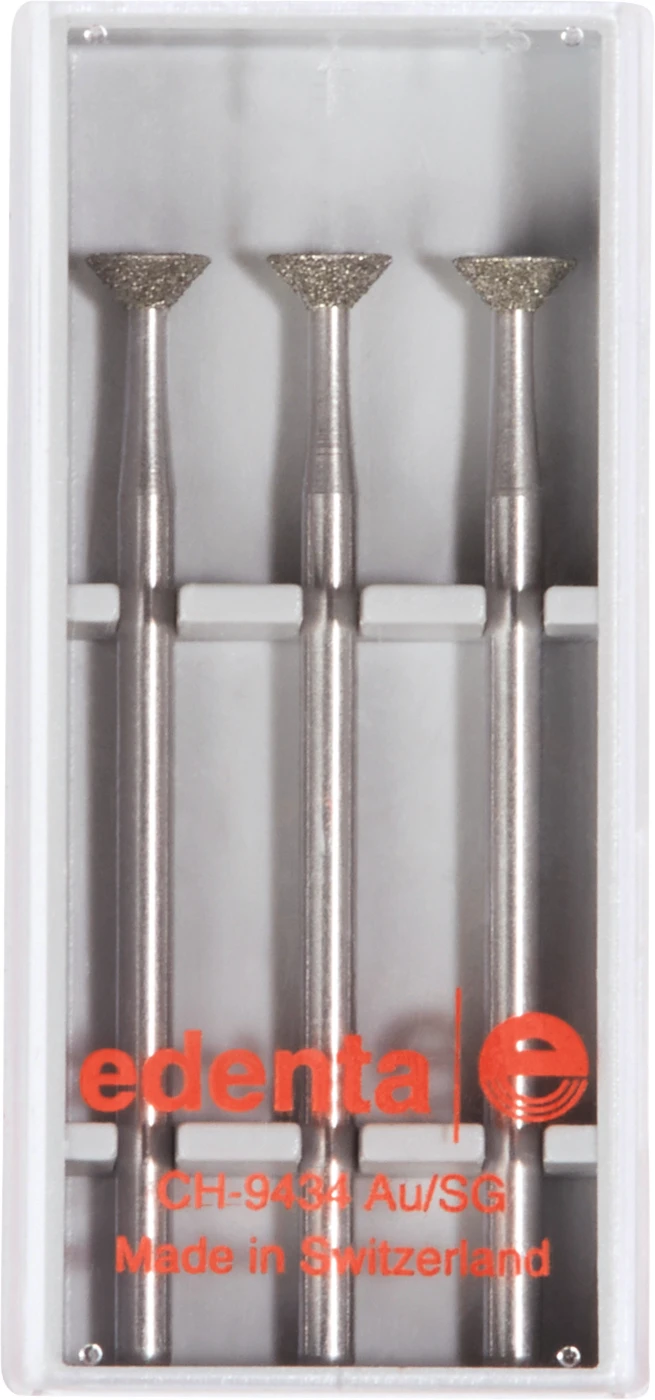 Diamanten 805 Packung 3 Stück Standard, Fg, Figur 010 umgekehrter Kegel, 2 mm, ISO 050