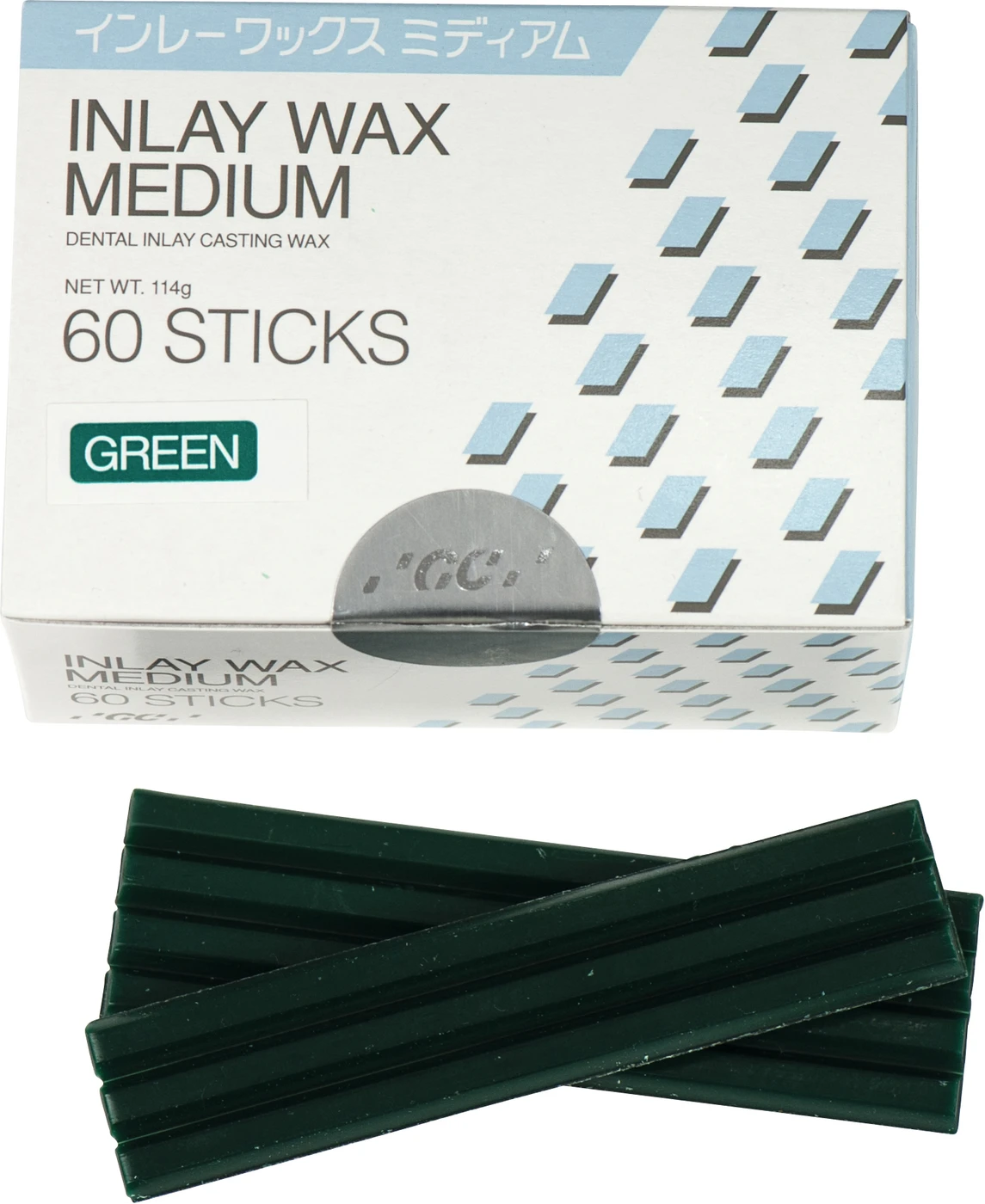 GC Inlay Wax MEDIUM Packung 60 Wachssticks grün