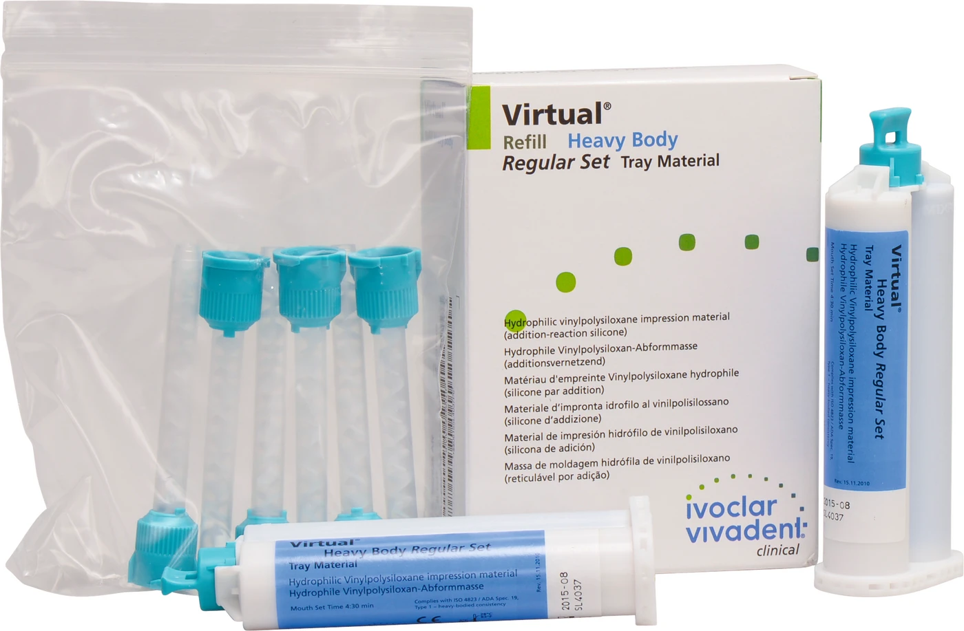 Virtual® Heavy Body Nachfüllpackung 2 x 50 ml Kartusche, 12 Mischkanülen, Regular