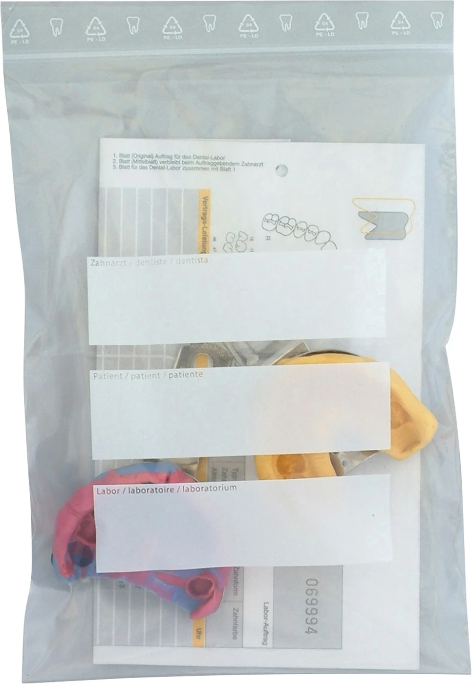 Labor-Auftragsbeutel Packung 100 Stück