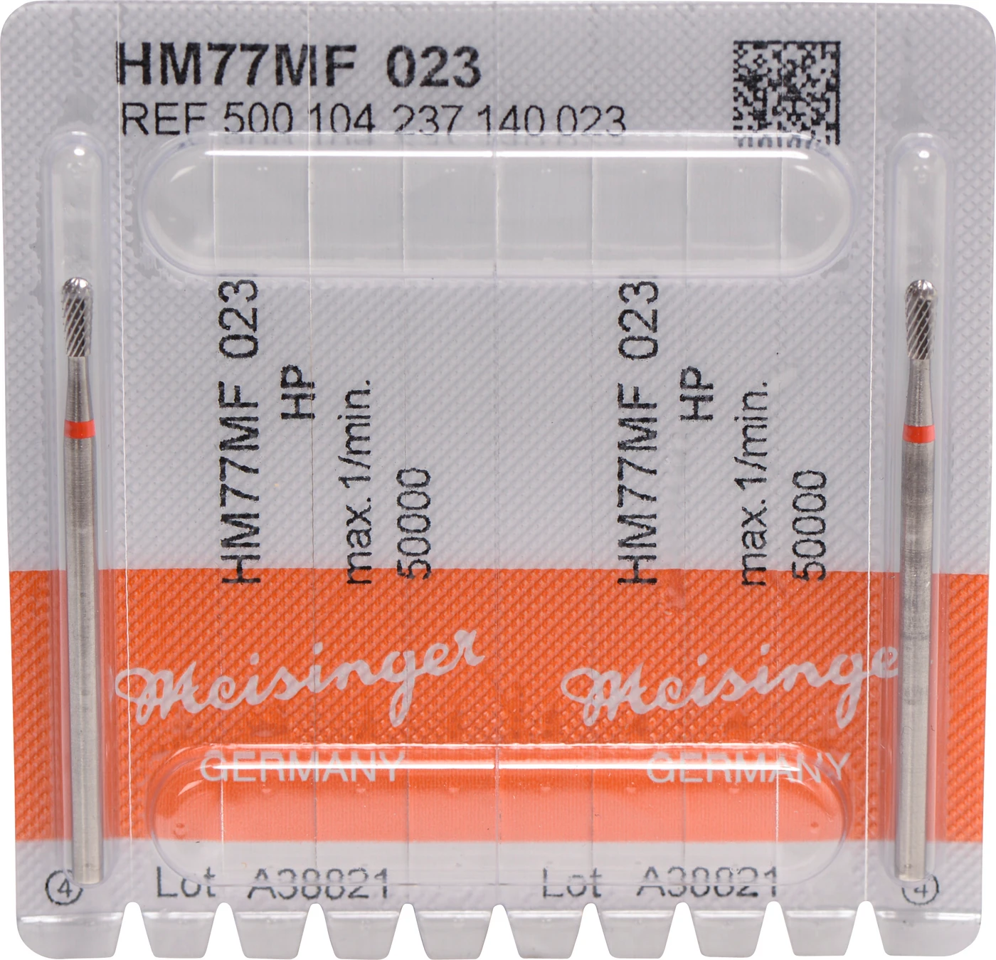 HM-Fräser MF Packung 2 Stück kreuzverzahnt, rot fein, HP, Figur 237, 5,5 mm, ISO 023