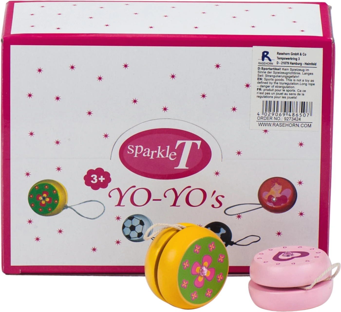 Jo-Jo Packung 24 Stück Ø 45 mm, aus Holz, sortiert