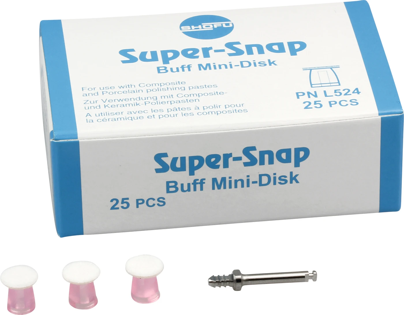 Super-Snap® Buff Disk Packung 25 Stück Mini, 1 Mandrell RA