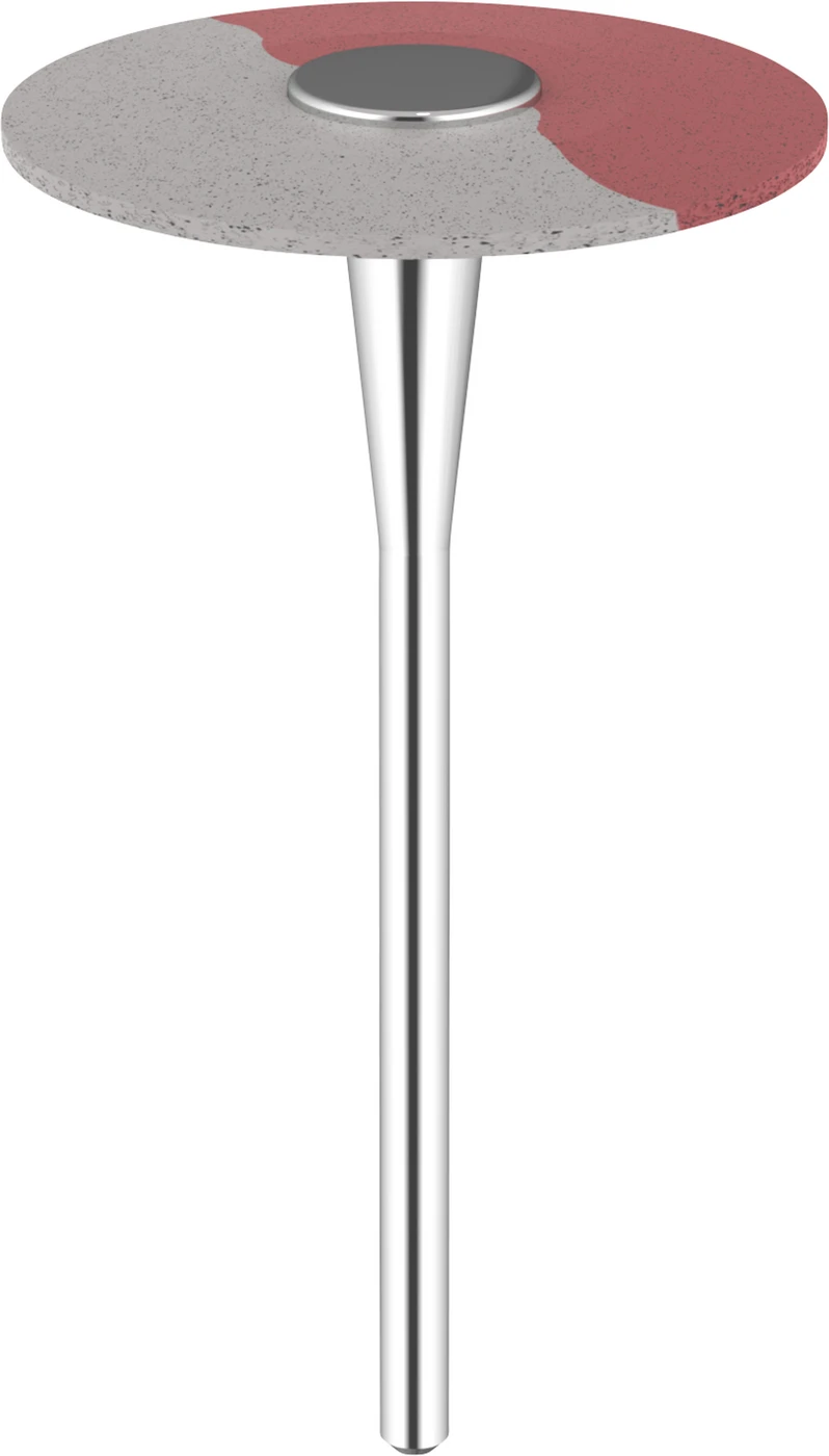Omnipol für Zirkon/Keramik Stück Polierer rot/weiß medium, HP, Linse groß, Ø 26 x 2 mm