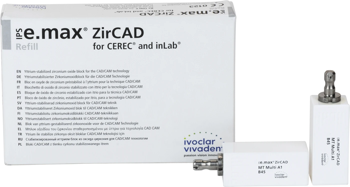 IPS e.max ZirCAD MT Multi for CEREC/inLab Packung 3 Stück Gr. B45 A1