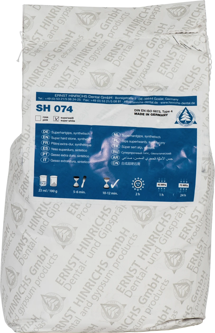 Superhartgips SH 074 Packung 5 kg weiß
