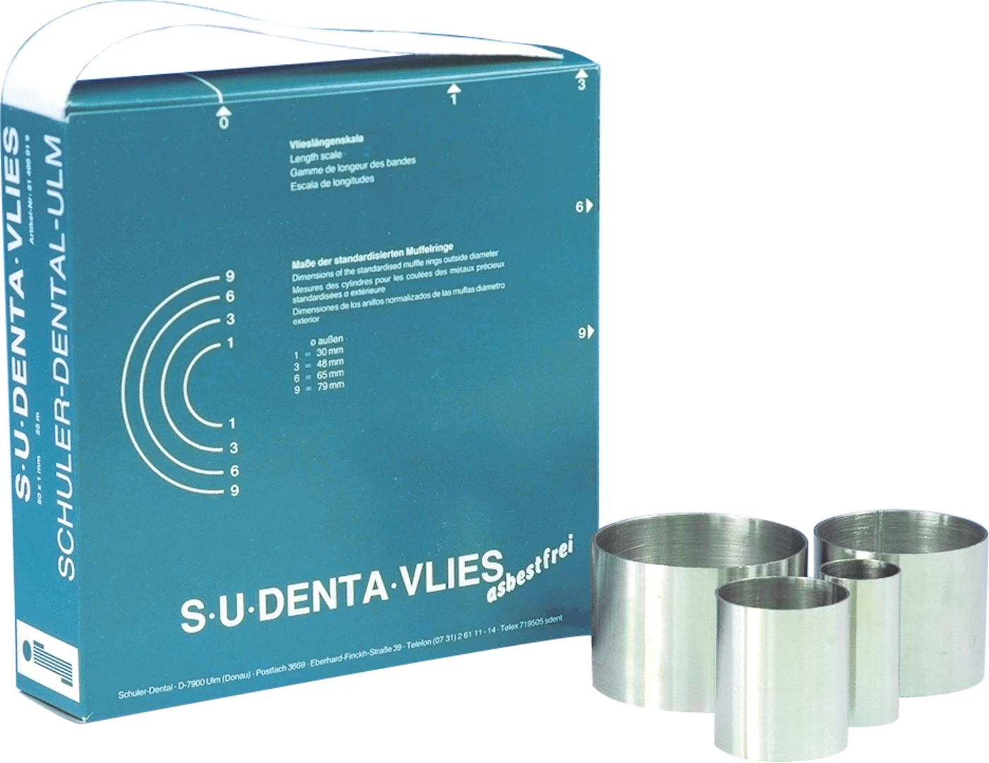 S-U-DENTA-VLIES Spenderbox 25 m Rolle, 50 mm breit, 1 mm stark