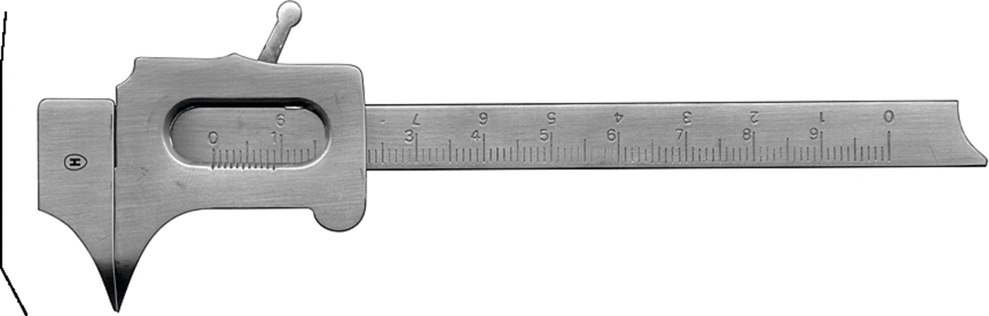 Schieblehren nach Boley Stück HSL 247-20, feine Spitzen, gebogen