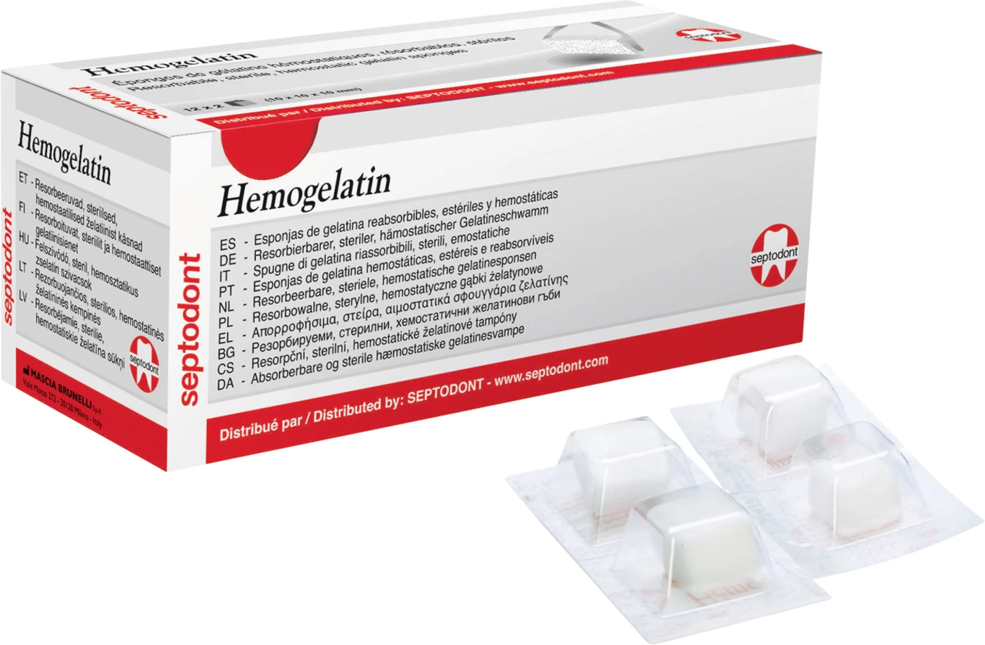 Hemogelatin Blisterpackung 24 Stück 10 x 10 x 10 mm, steril