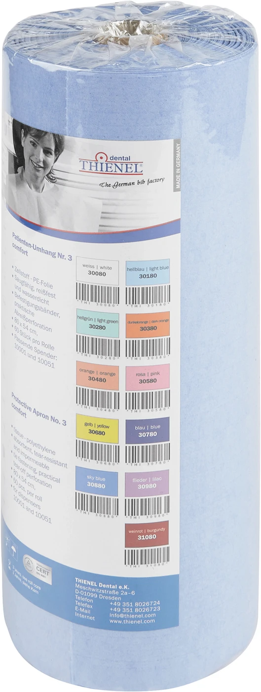 Patientenumhang Nr. 3 comfort Rolle 60 Stück skyblue