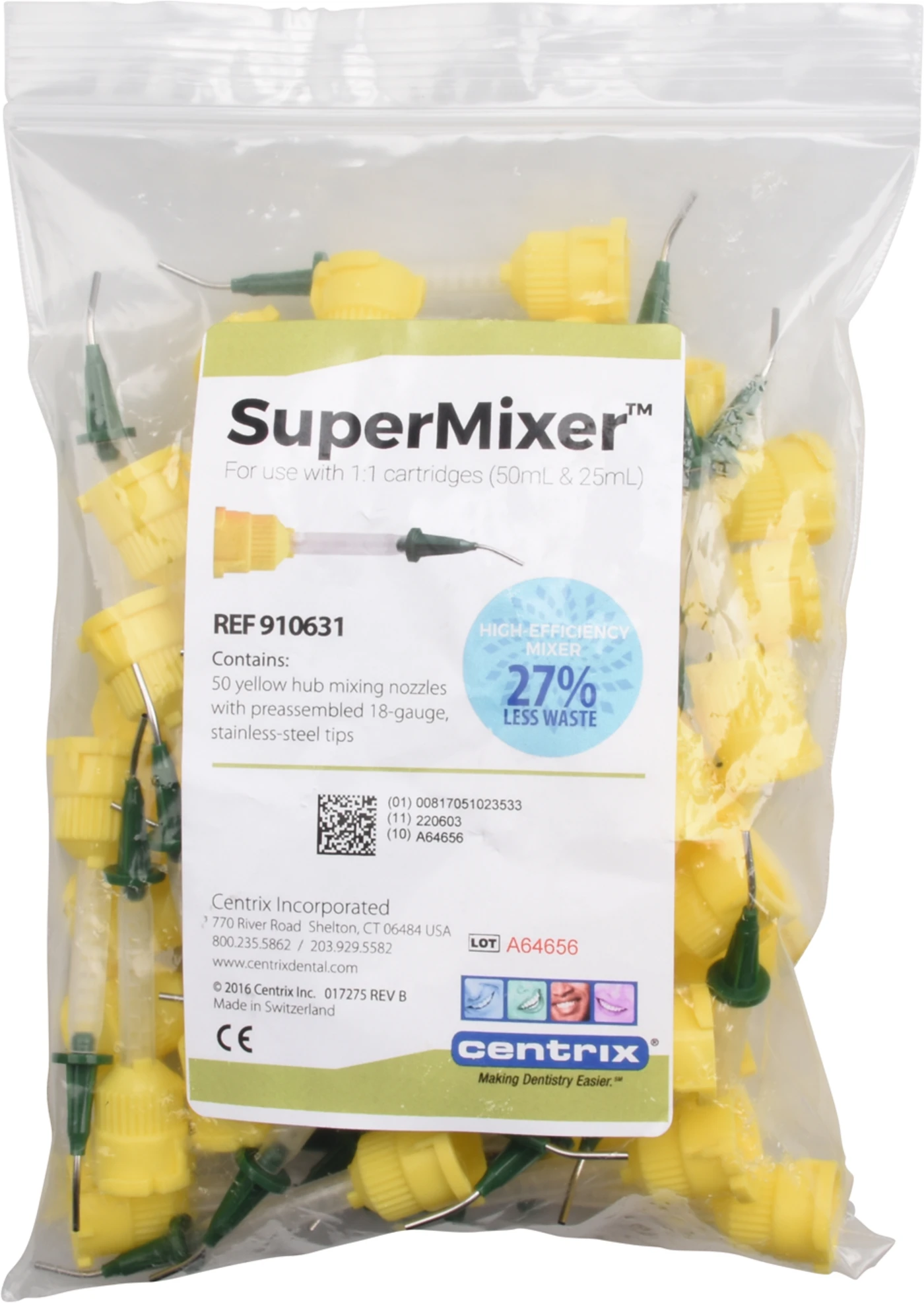 SuperMixer™ Packung 50 Stumpfaufbau Combo-Düsen gelb