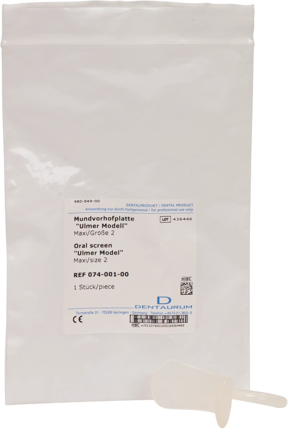 Mundvorhofplatte Stück Größe 2