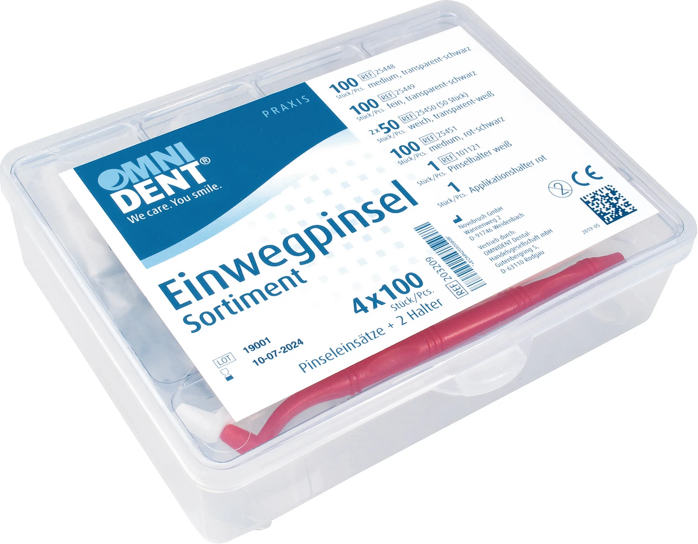 Omni Einwegpinsel Sortiment Sortiment 4 x 100 Stück, 2 Halter Omni Einwegpinsel Sortiment Sortiment 4 x 100 Stück, 2 Halter