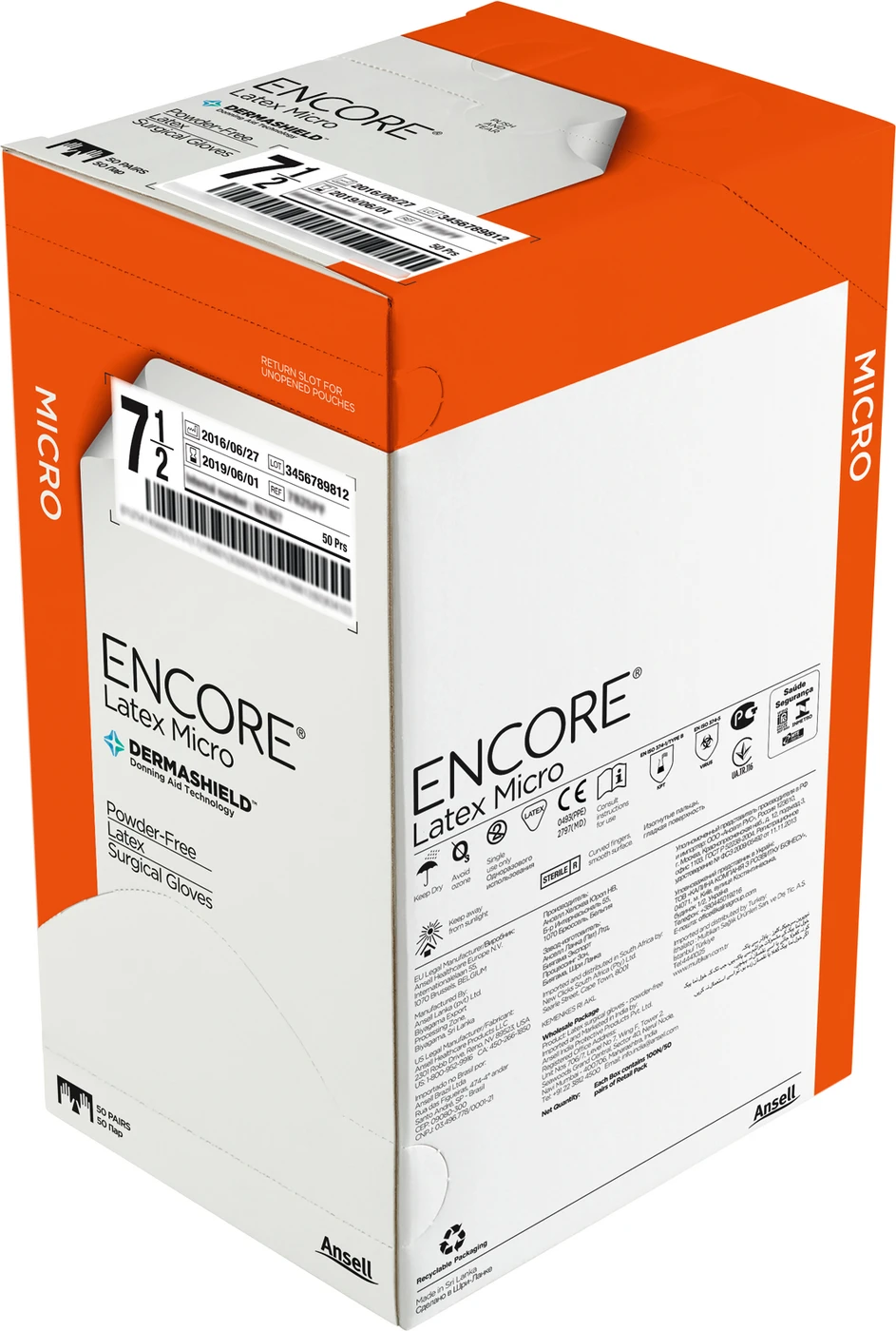 ENCORE® Latex Micro Packung 50 Paar puderfrei, braun, Größe 5,5