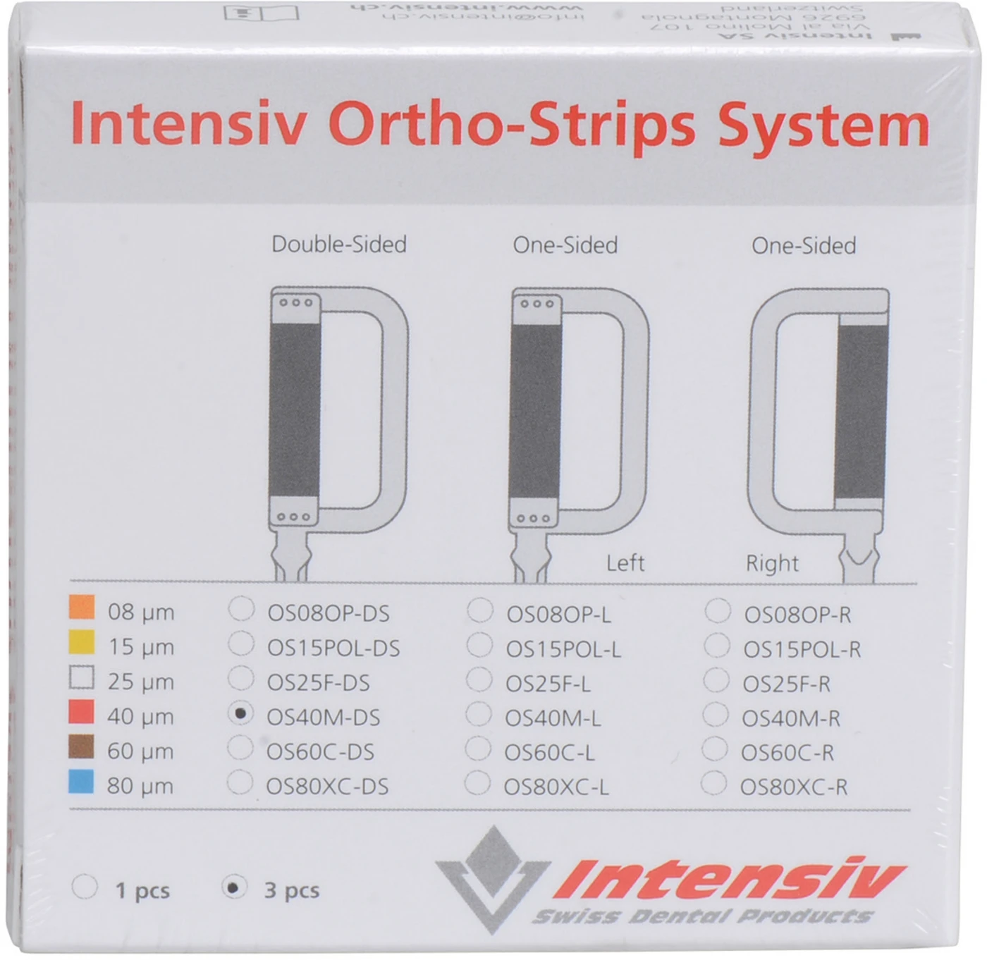 Ortho-Strips Double Sided Packung 3 Stück beidseitig diamantiert, rot fein, 40 µm