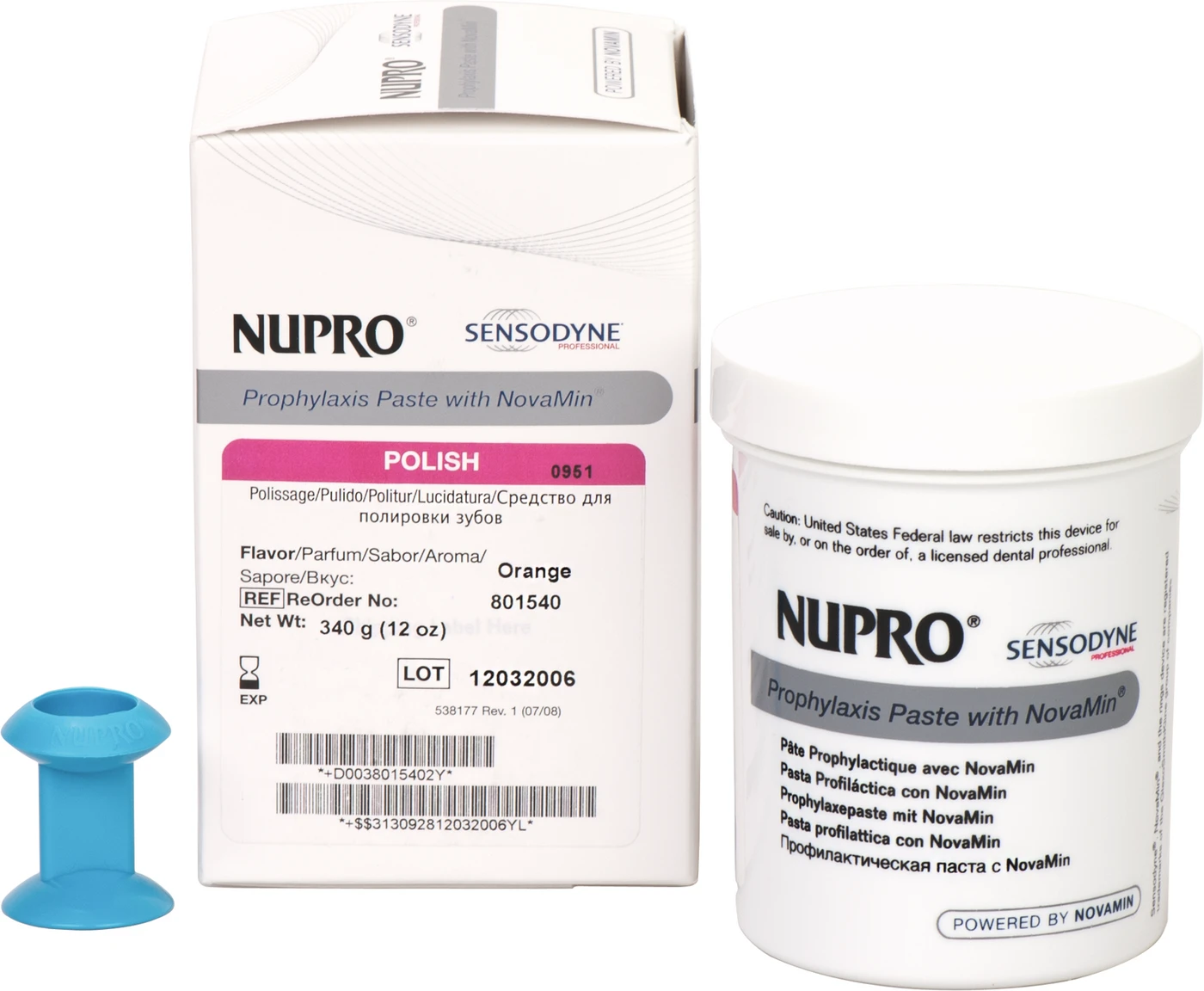 NUPRO® mit NovaMin® Packung 340 g Polierpaste ohne Fluorid, Prophy Grip, Orange