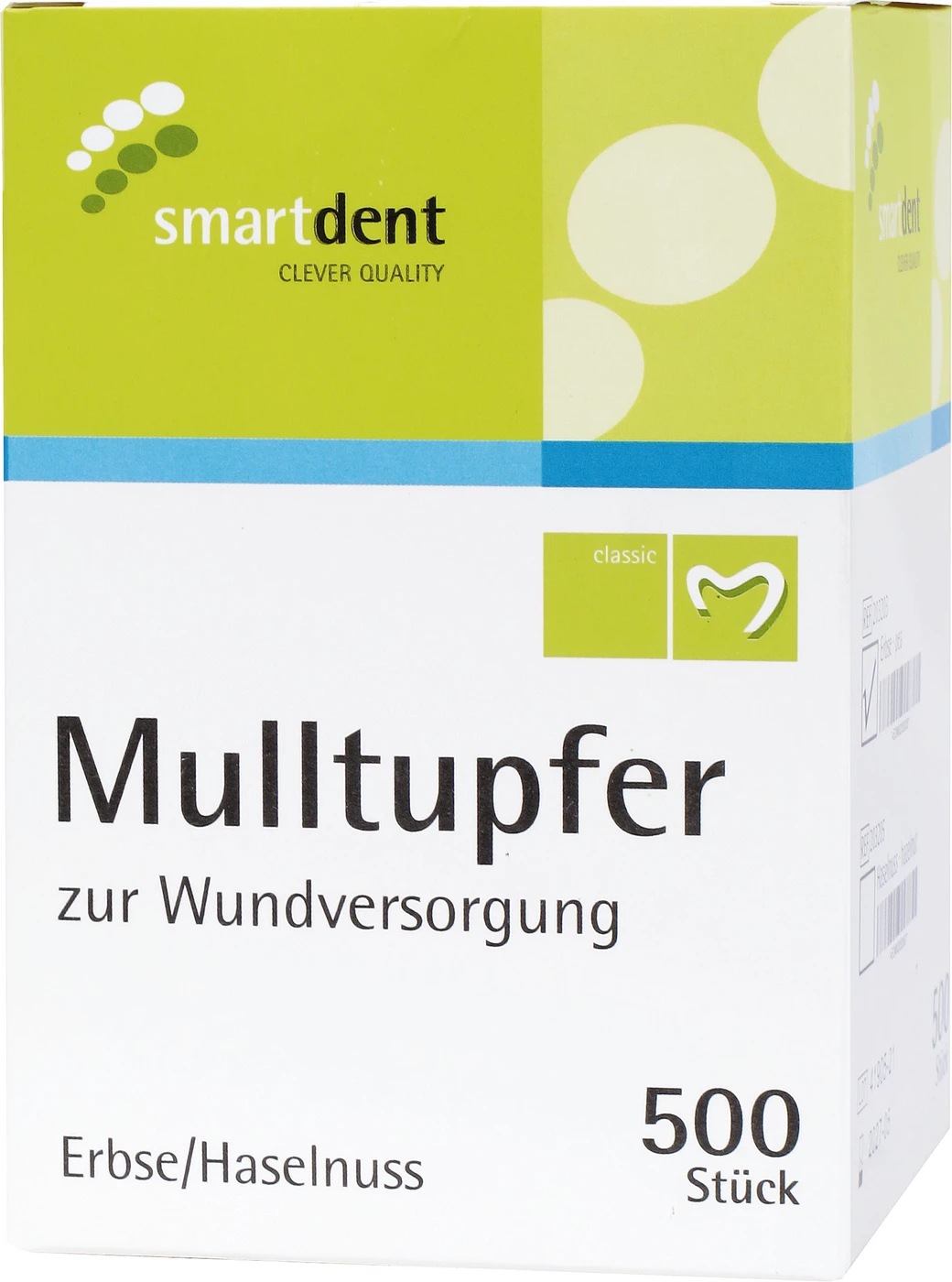 smart Mulltupfer unsteril Packung 500 Stück Erbse