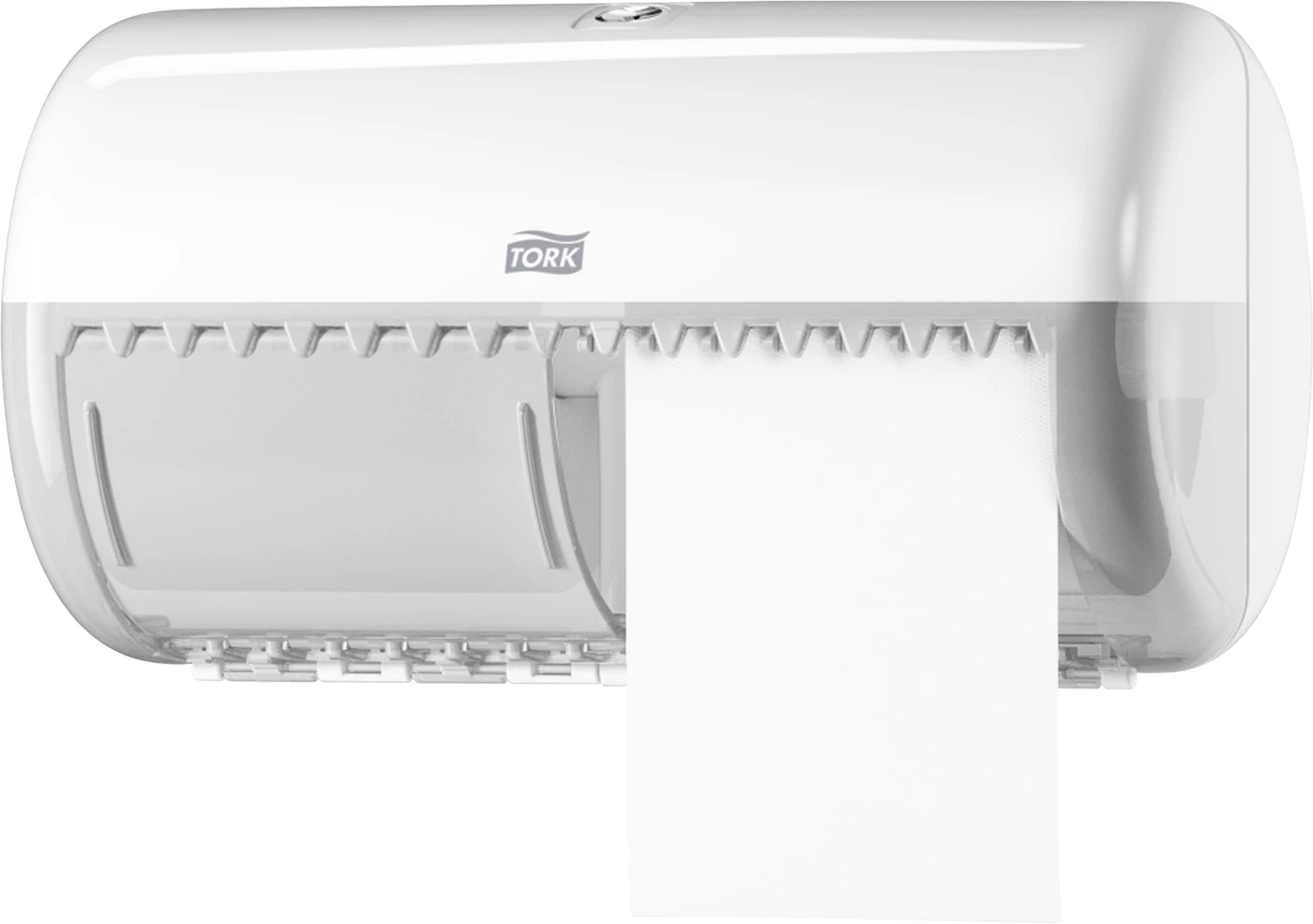 TORK® Spender Kleinrollen Toilettenpapier Elevation Stück T4, Doppelrolle vertikal, Kunststoff, weiß