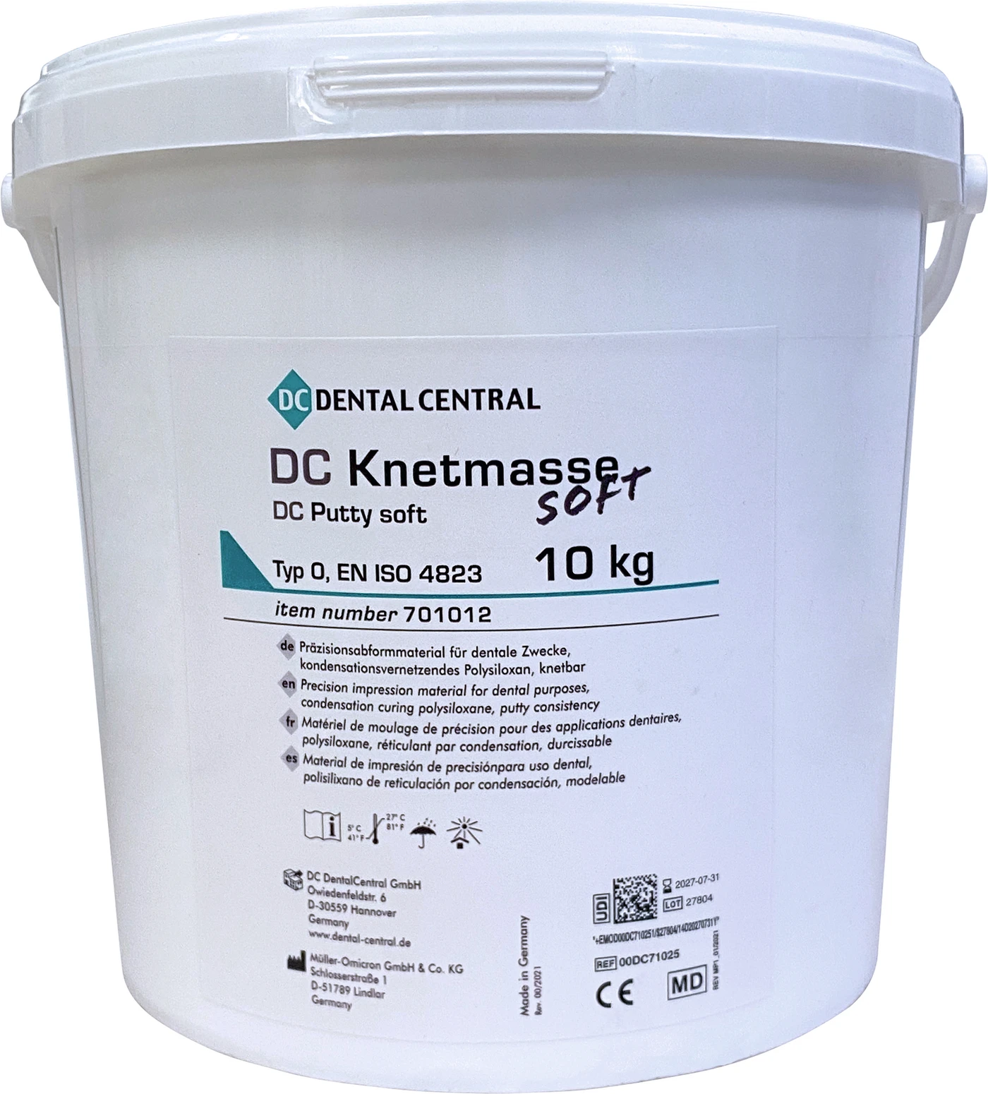 DC Knetmasse Eimer 5,8 Liter/10 kg soft