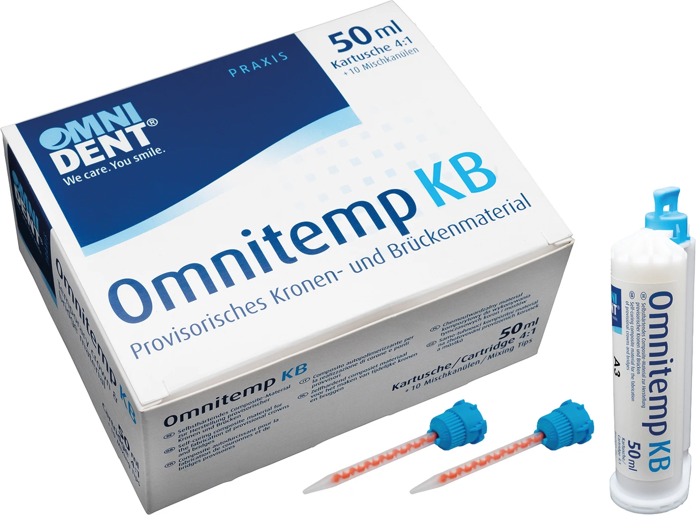 Omnitemp KB Packung 50 ml Kartusche 4:1 Automix A3, 10 Mischkanülen