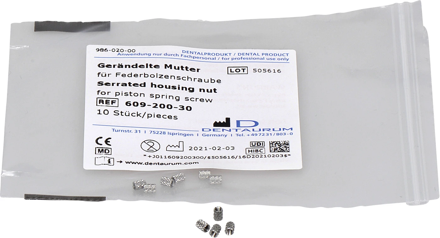 Federbolzenschrauben Packung 10 gerändelte Muttern, 3 mm