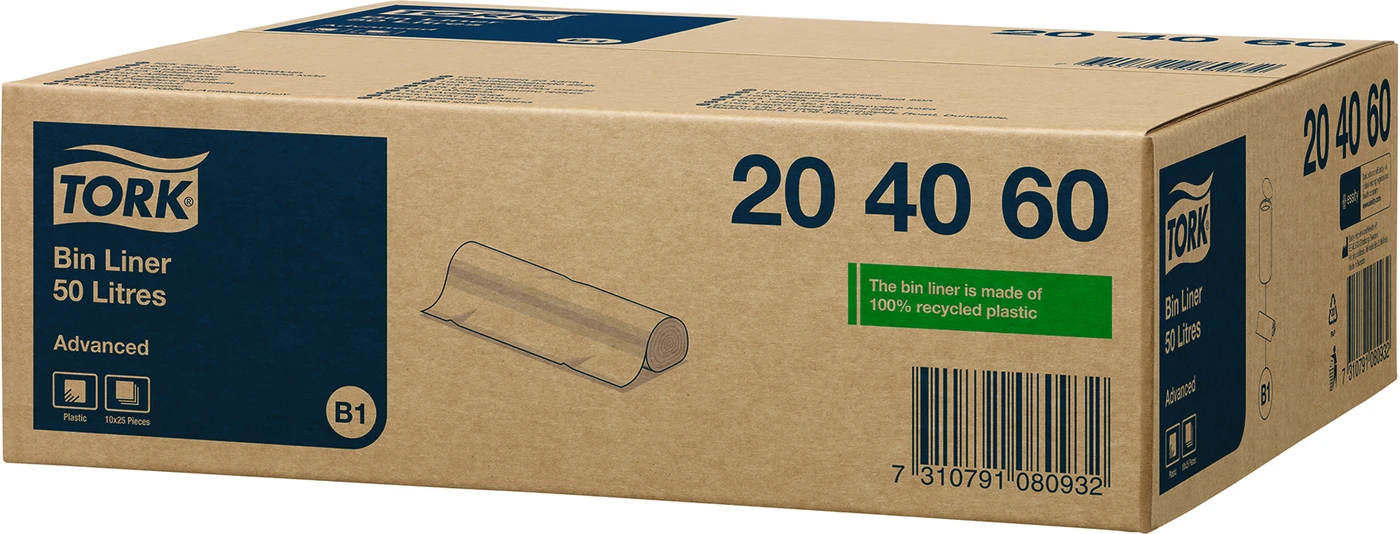 TORK® Abfallsäcke Karton 10 x 25 Tüten, 50 l