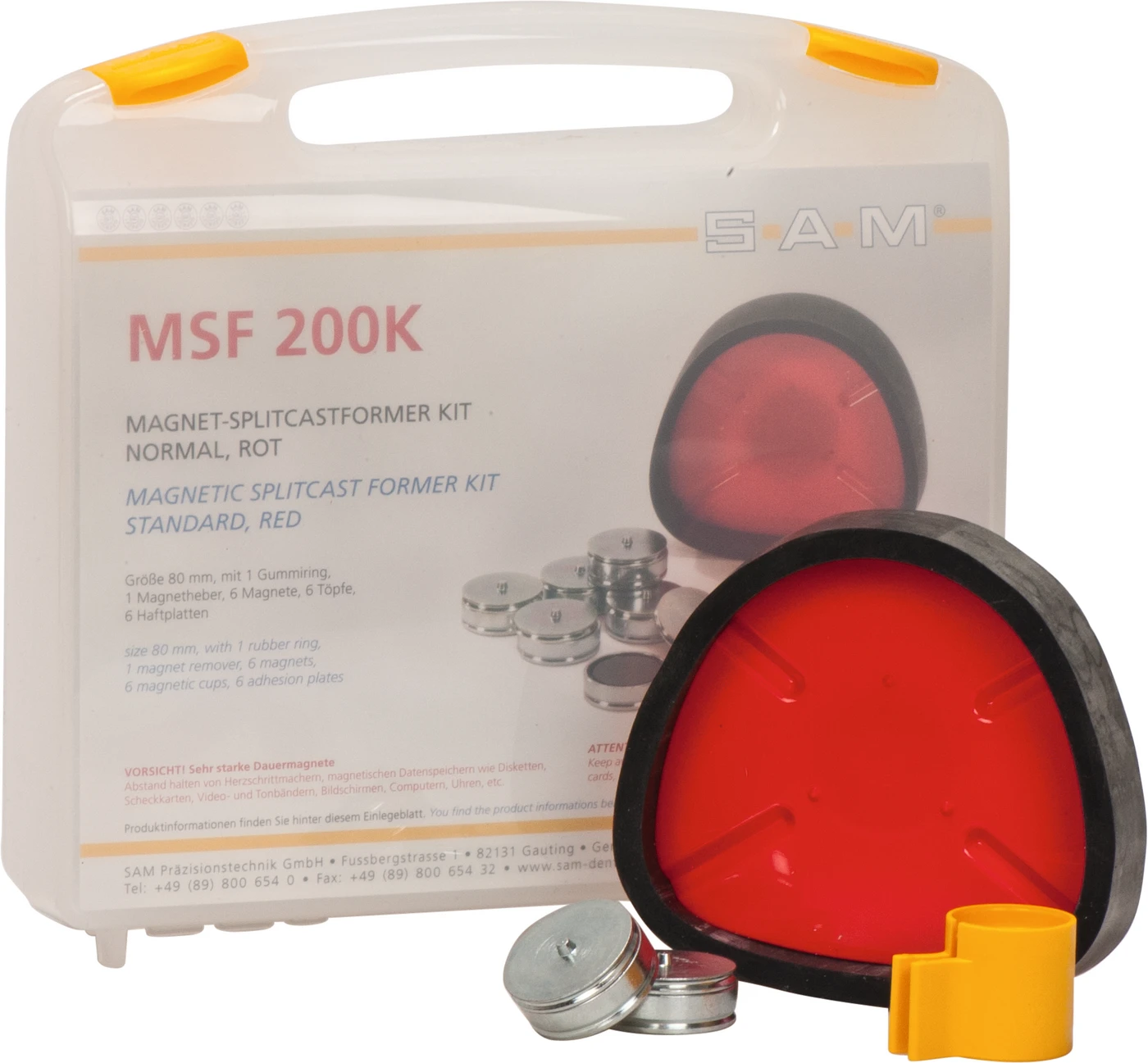 Sockelsystem Magnet-Splitcastformer Kit normal, 1 Formplatte rot, Zubehör