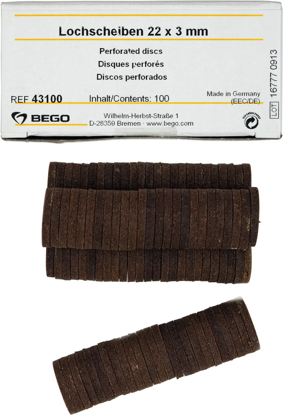 Lochscheiben Packung 100 Stück Ø 22 x 3 mm