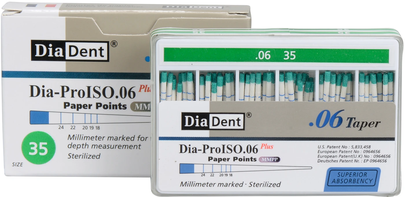 DiaDent® Dia-Pro Paper Points Packung 100 Stück Taper.06, ISO 035