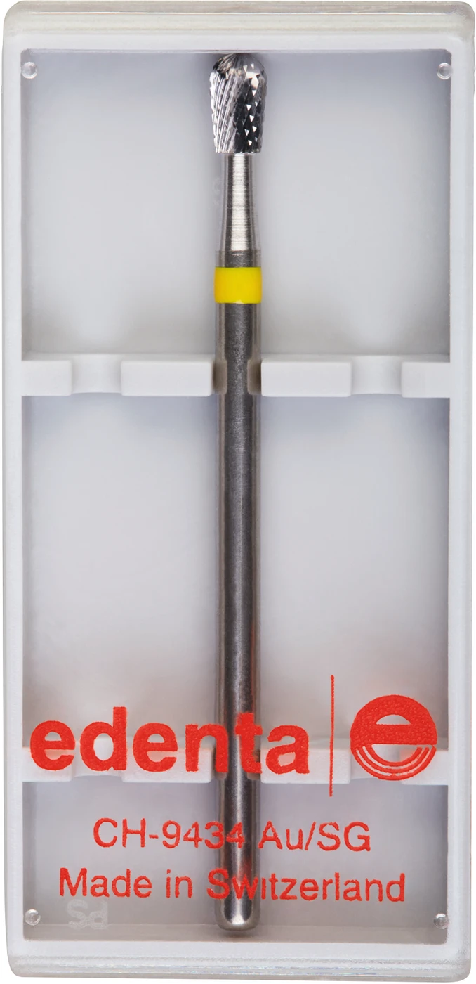 HM-Fräser Schliff 30 Stück Kreuzverzahnung, gelb superfein, HP, Figur 237, 5 mm, ISO 029