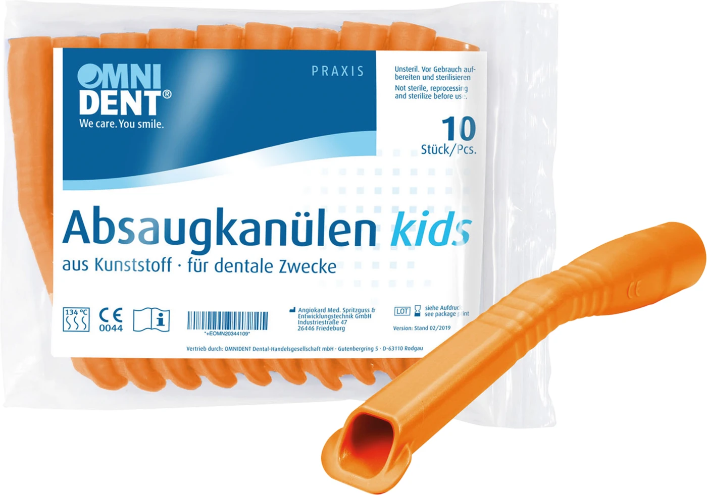 Omni Absaugkanülen Kids Packung 10 Stück orange