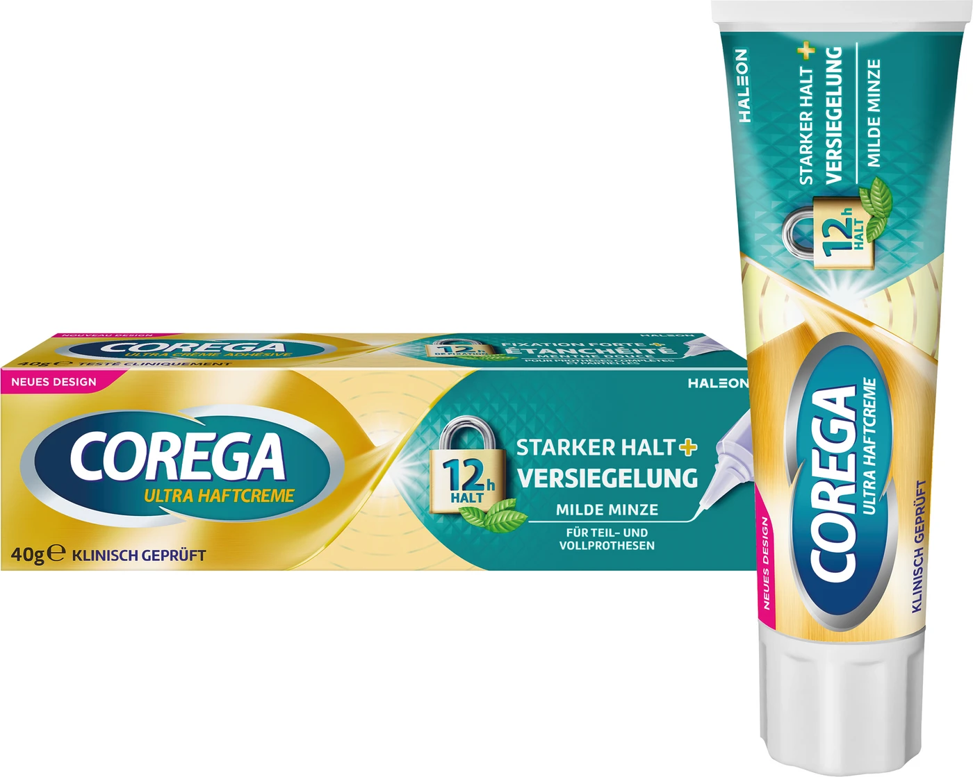 Corega Ultra Haftcreme Tube 40 g Starker Halt + Versiegelung, milder Minzgeschmack Corega Ultra Haftcreme Tube 40 g Starker Halt + Versiegelung, milder Minzgeschmack