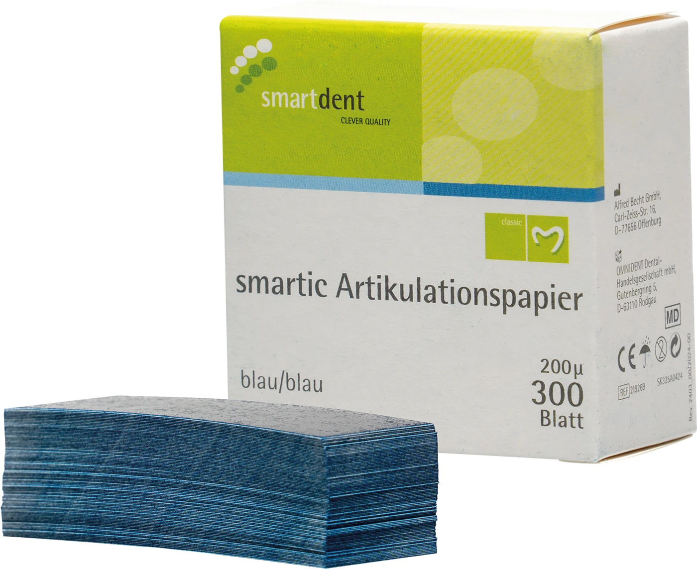smartic Artikulationspapier Nachfüllpackung 300 Blatt 200µ, blau