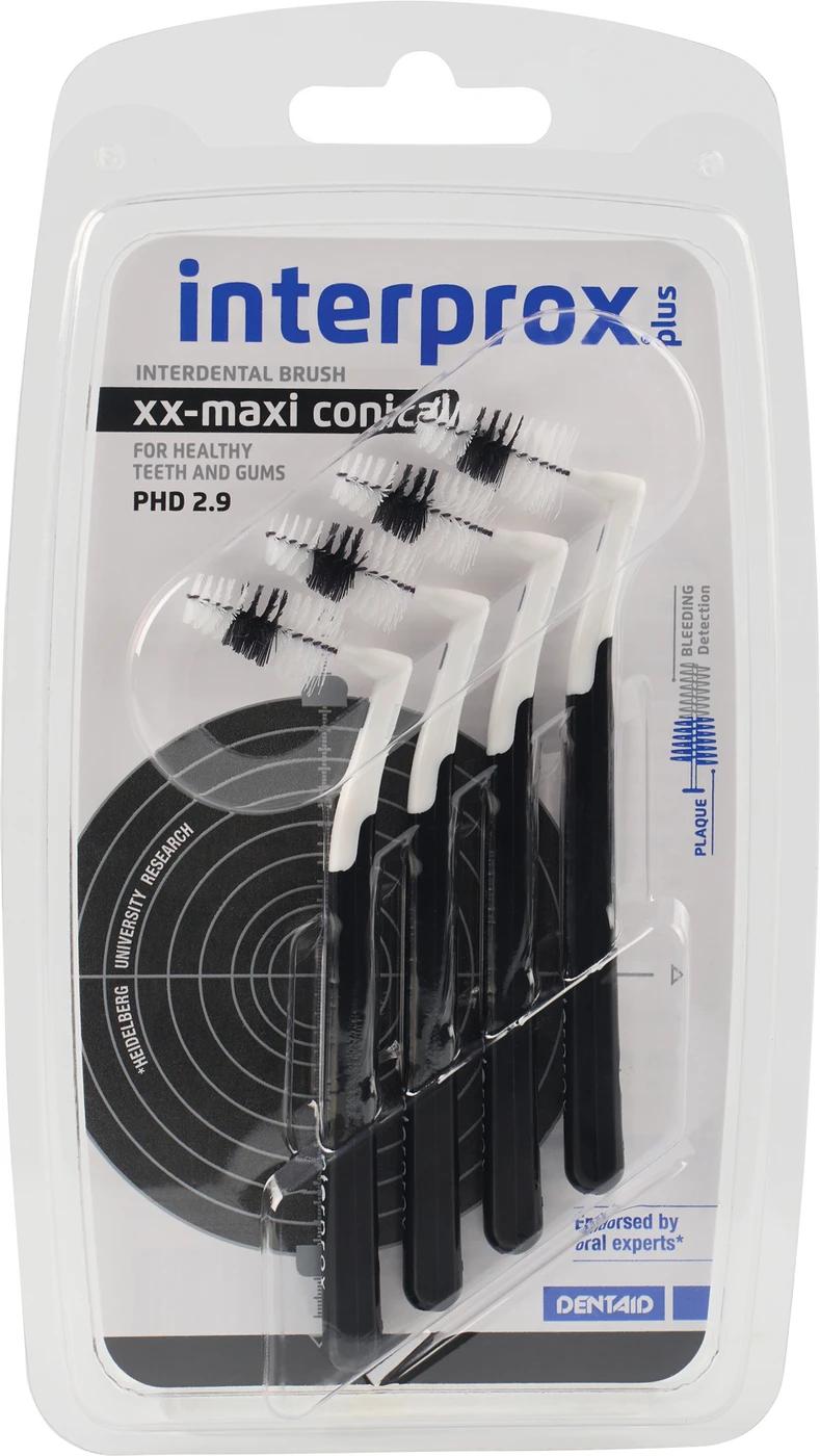 interprox® plus Packung 4 Stück schwarz, Ø 2,9 mm, xx-maxi conical interprox® plus Packung 4 Stück schwarz, Ø 2,9 mm, xx-maxi conical