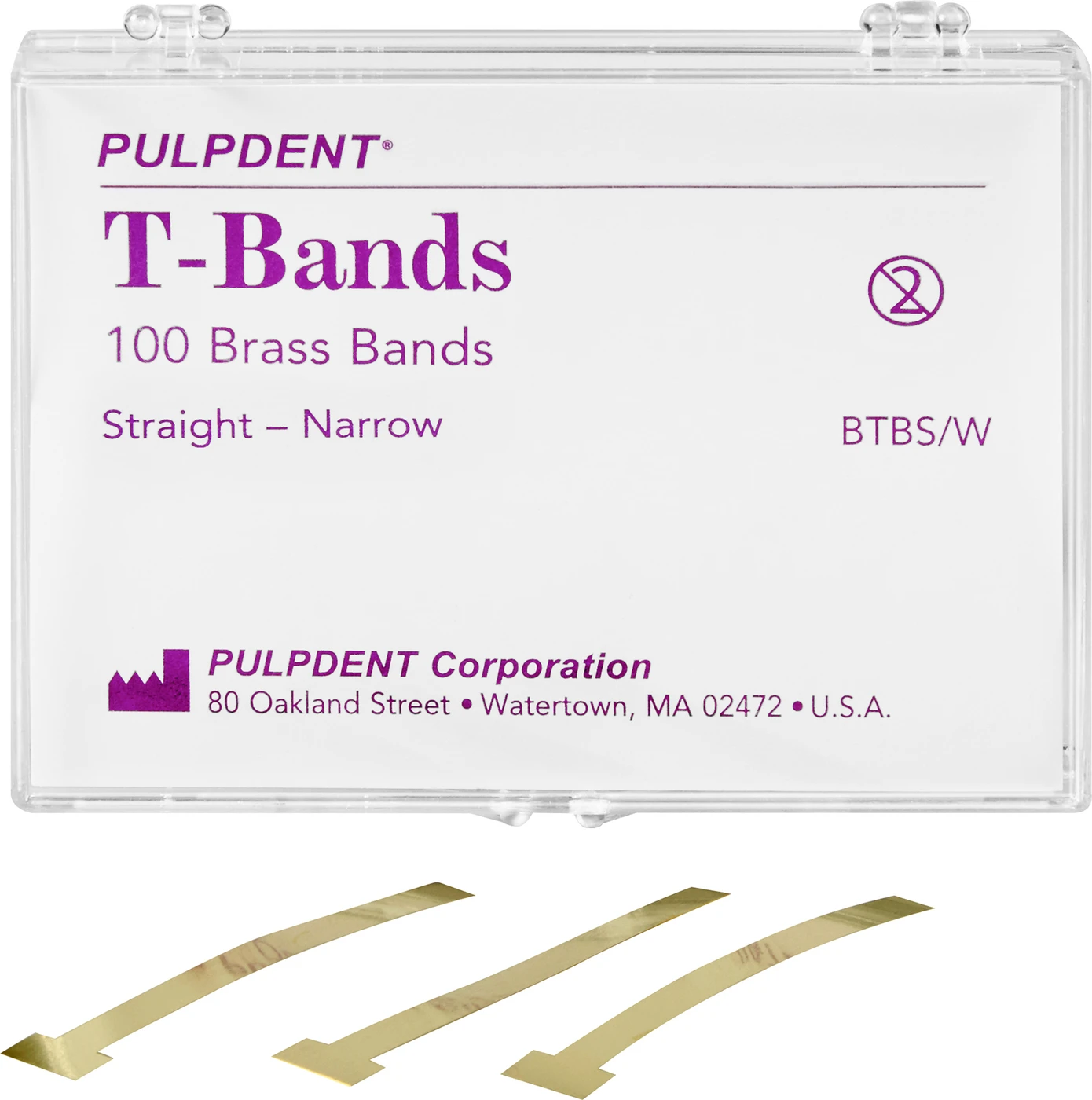 PCA T-Bands Packung 100 Stück schmal, gerade, Messing