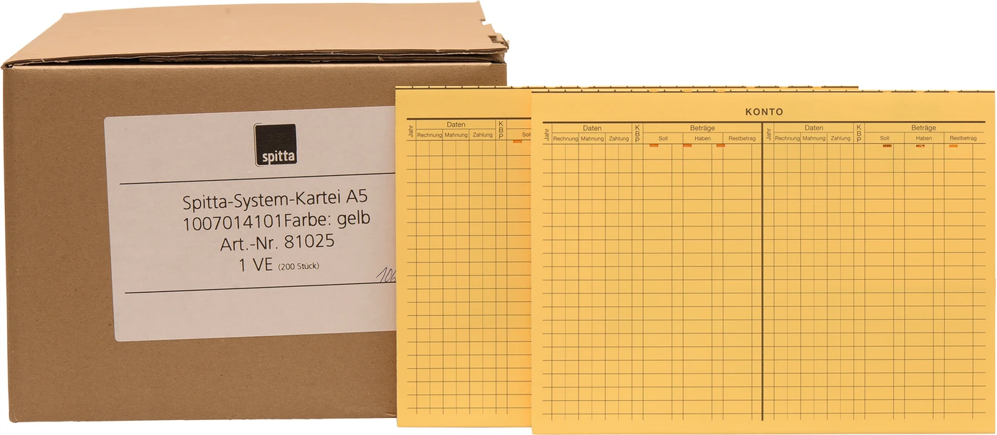System Karteikarten A5 Packung 200 Stück gelb