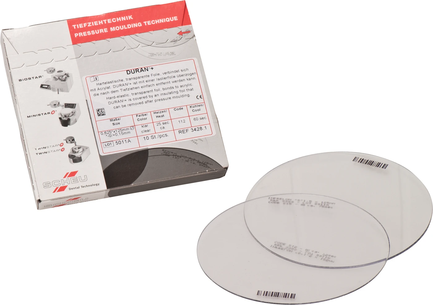 DURAN®+ Packung 10 Stück Ø 125 mm, Stärke 0,625 mm DURAN®+ Packung 10 Stück Ø 125 mm, Stärke 0,625 mm