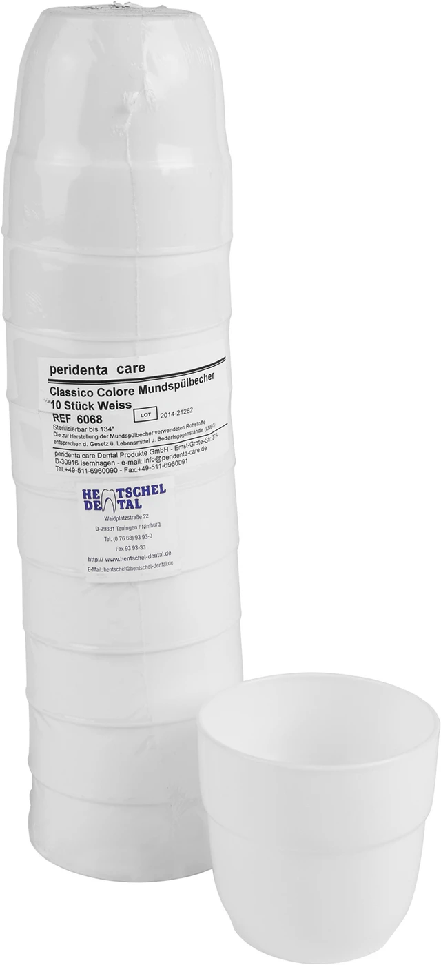 Mundspülbecher farbig Packung 10 Stück weiß