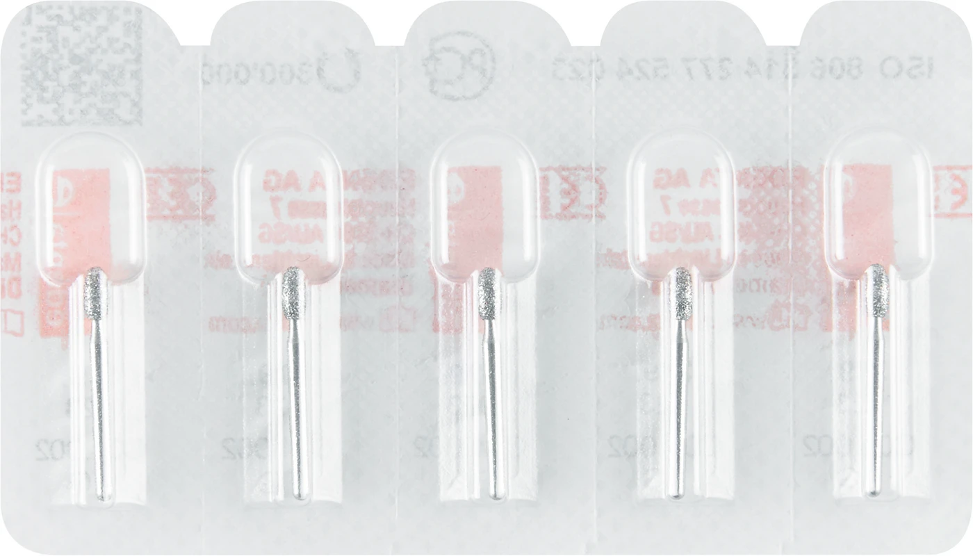 Diamanten 379 Packung 5 Stück Standard, FG, Figur 277 Eiform, 4,5 mm, ISO 023