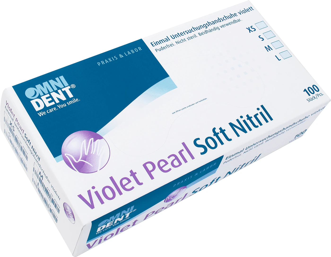 Violet Pearl Soft Nitril Packung 100 Stück puderfrei, violett, M