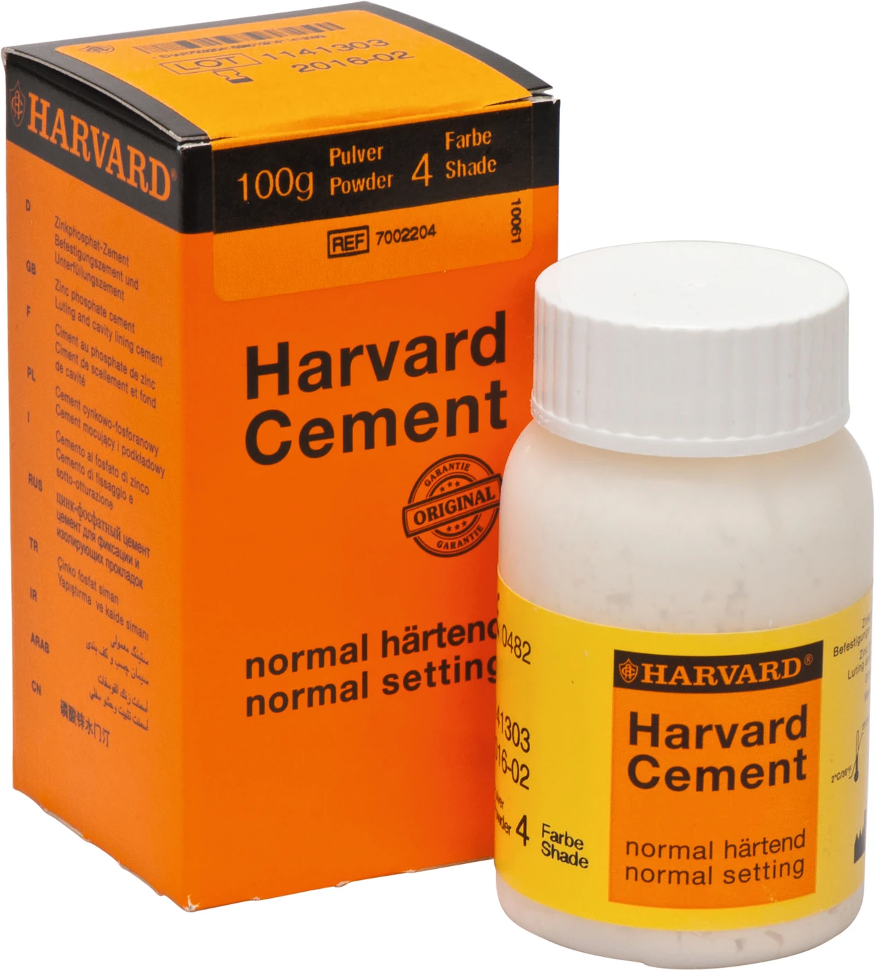 Harvard Cement normal härtend Pulver Klinikpackung 100 g Pulver 4 - hellgelb