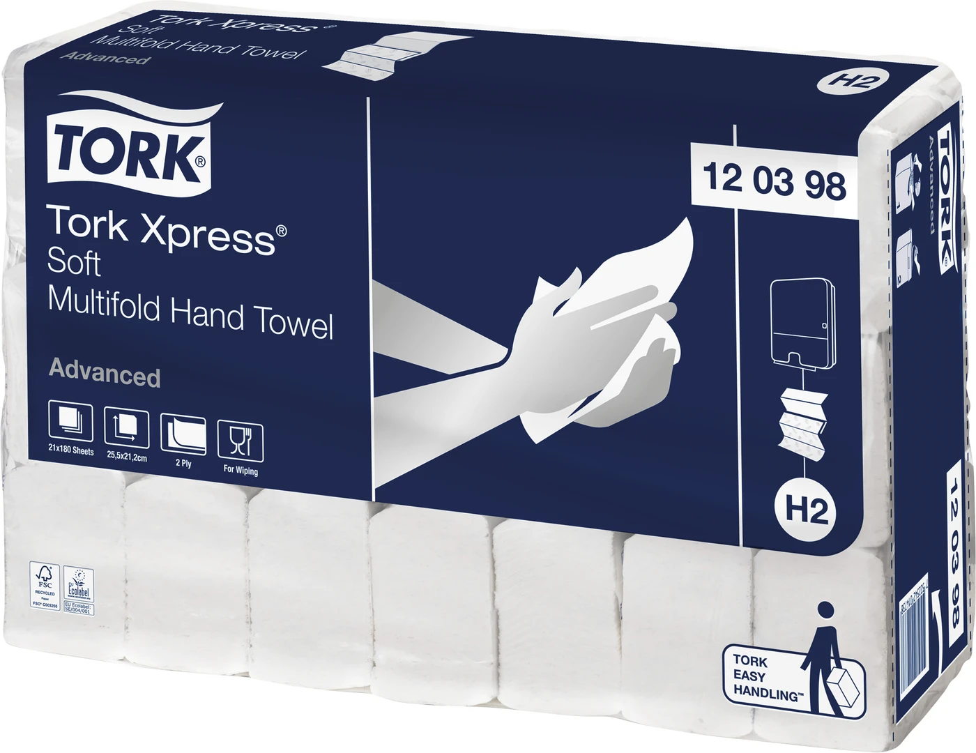 TORK® Xpress® Multifold (Interfold) Handtücher H2 System Karton 21 x 180 Stück 2-lagig, weiß TORK® Xpress® Multifold (Interfold) Handtücher H2 System Karton 21 x 180 Stück 2-lagig, weiß