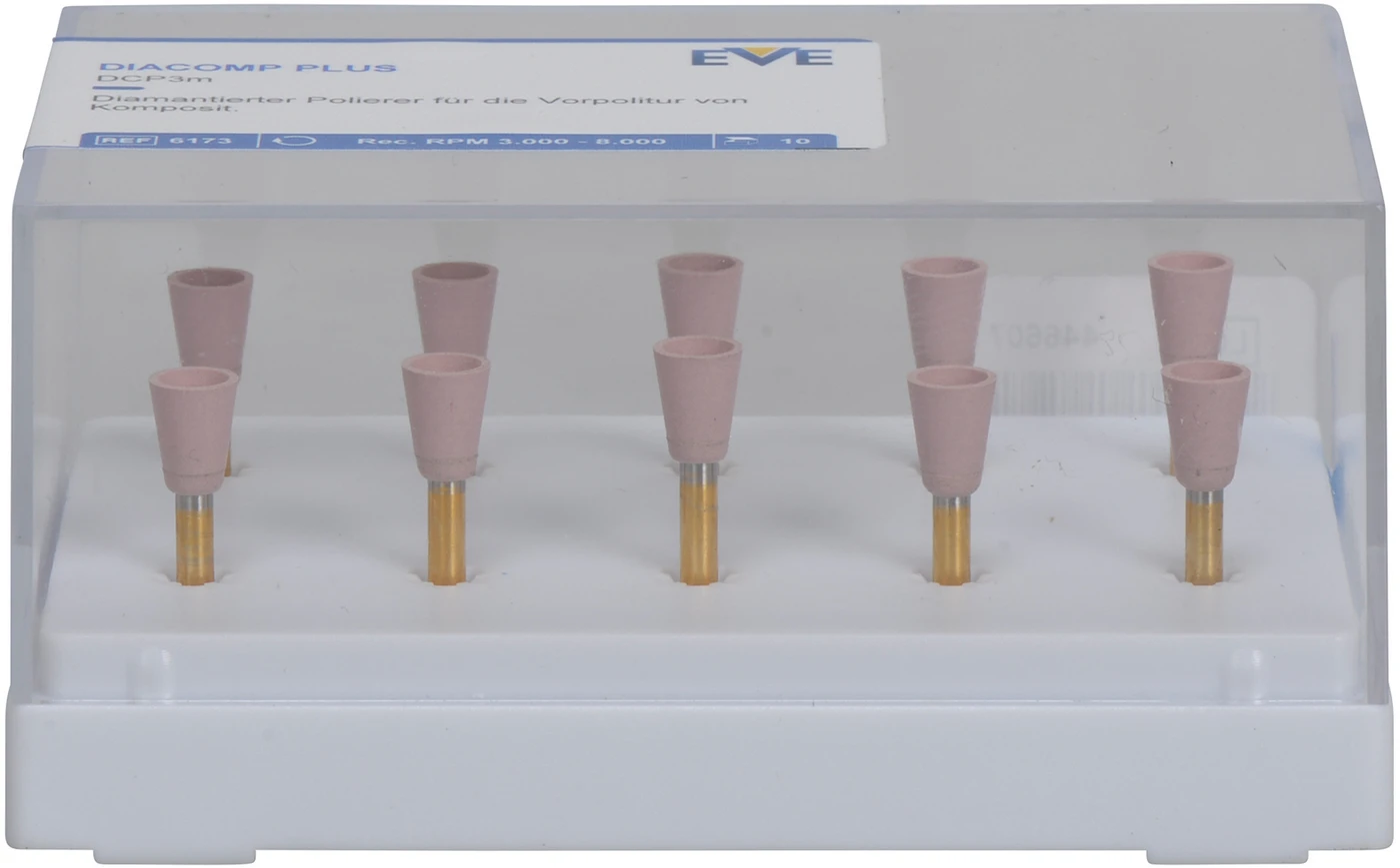 EVE DIACOMP® PLUS Packung 10 Stück rosa mittel, RA, Figur Kelch, 6 x 7,5 mm