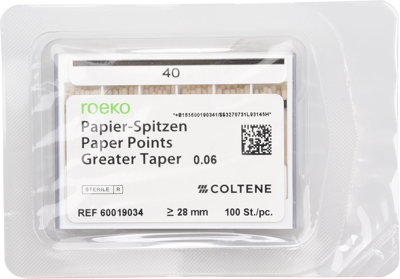 roeko Papier-Spitzen Greater Taper Packung 100 Stück Taper.06 ISO 040