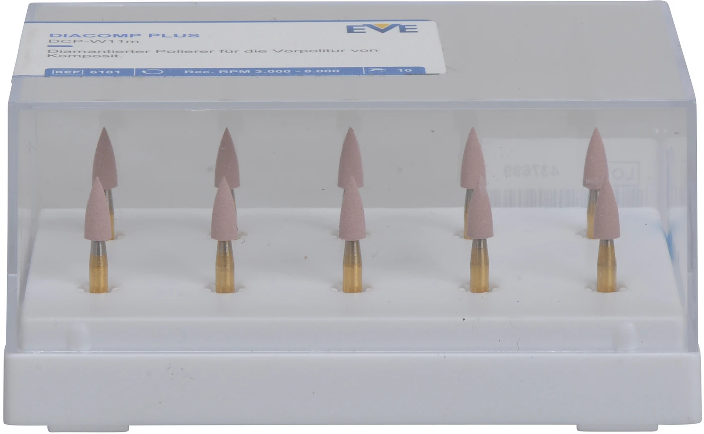EVE DIACOMP® PLUS Packung 10 Stück rosa mittel, RA, Figur kleine Spitze, 3 x 7,5 mm EVE DIACOMP® PLUS Packung 10 Stück rosa mittel, RA, Figur kleine Spitze, 3 x 7,5 mm