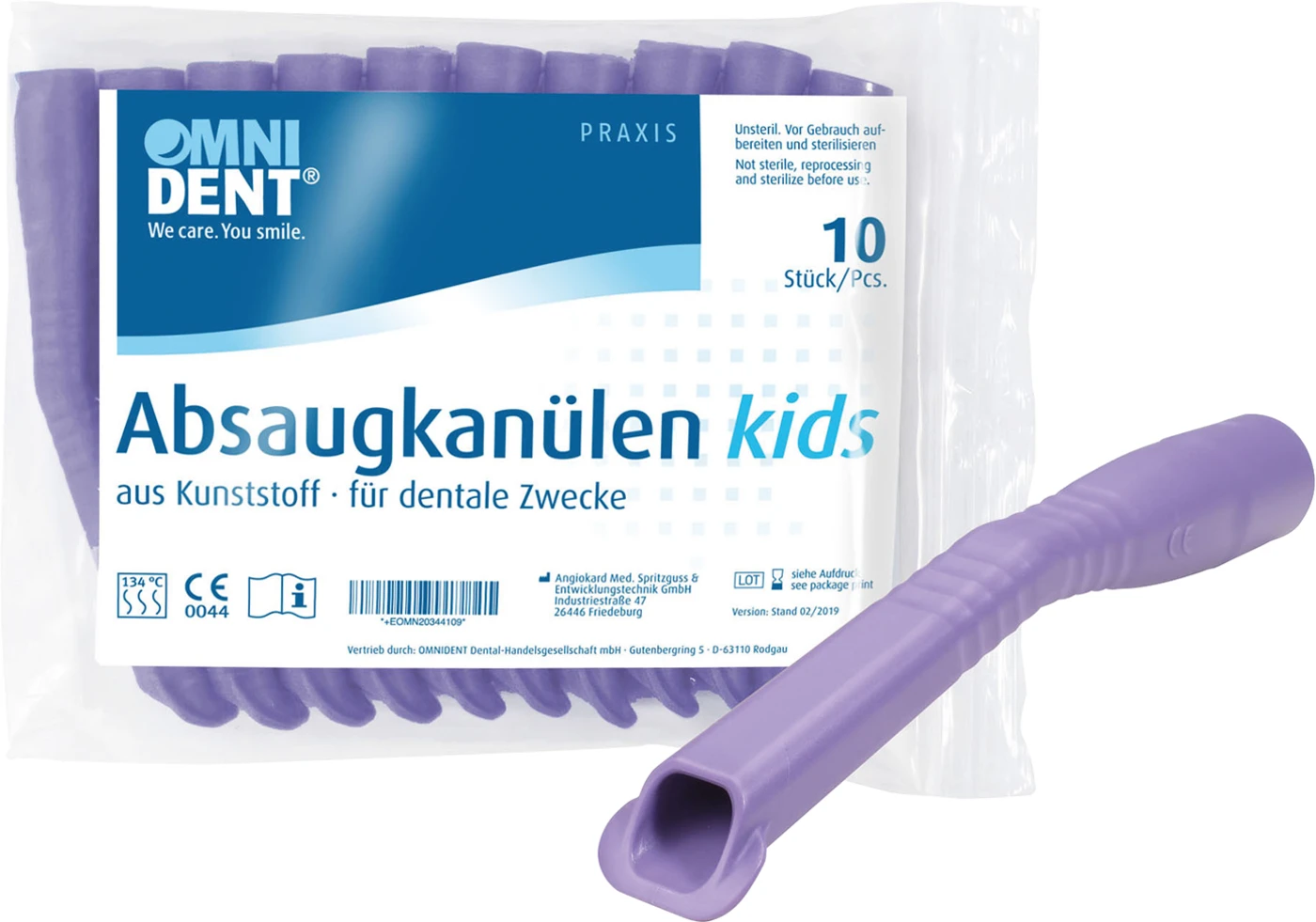 Omni Absaugkanülen Kids Packung 10 Stück lila