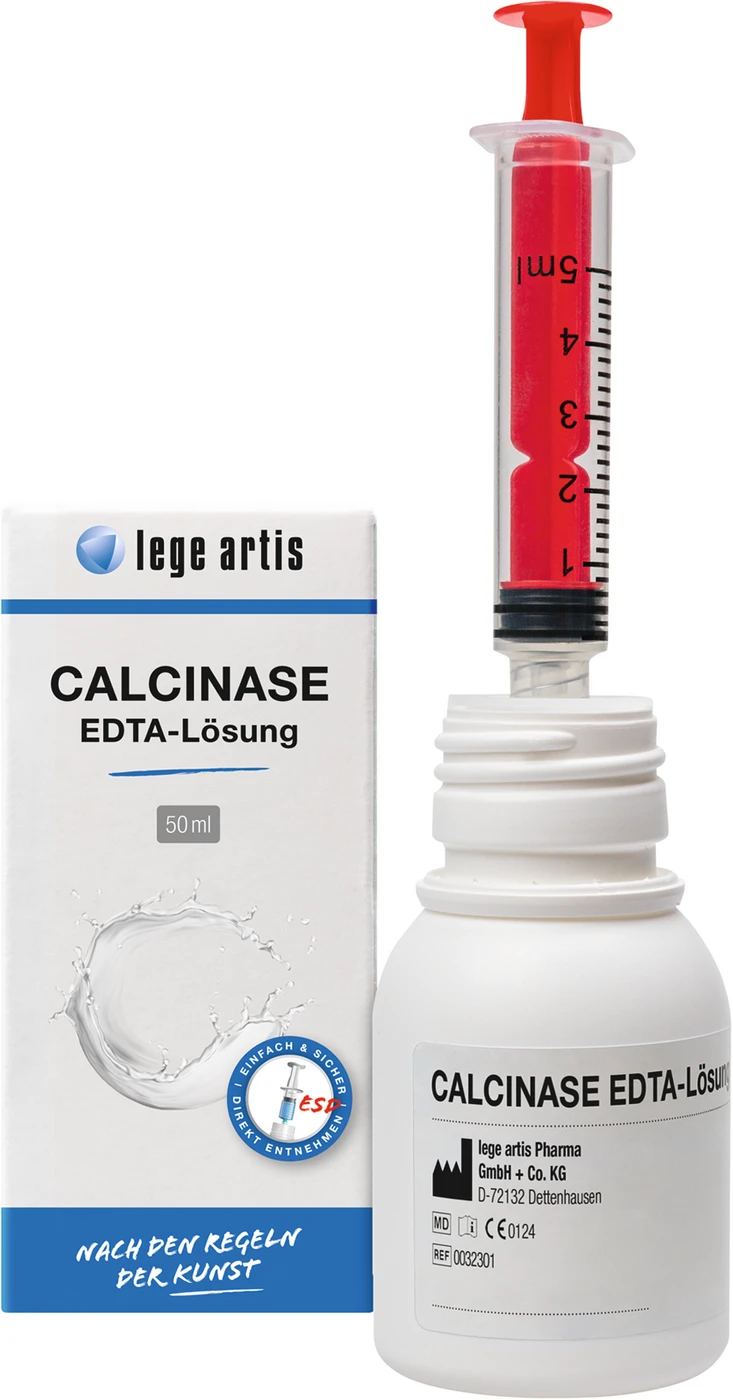 CALCINASE EDTA-Lösung Flasche 50 ml Lösung mit ESD-Entnahmesystem CALCINASE EDTA-Lösung Flasche 50 ml Lösung mit ESD-Entnahmesystem