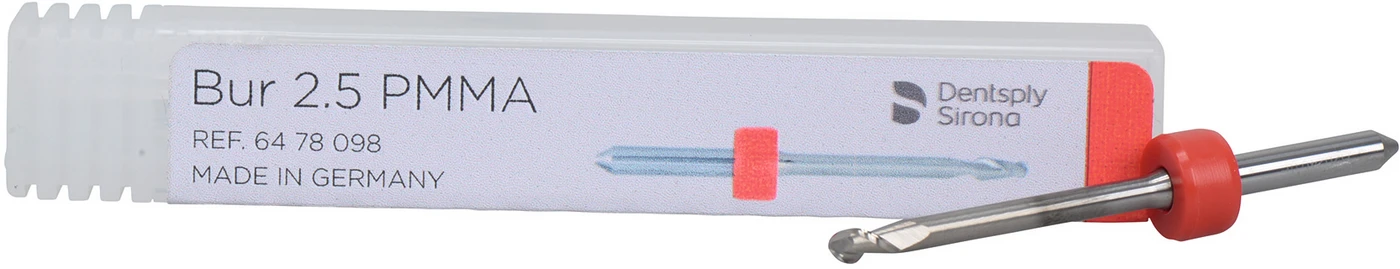 Schleifer und Fräser für inLab MC X5 Stück 2,5 mm, rot PMMA