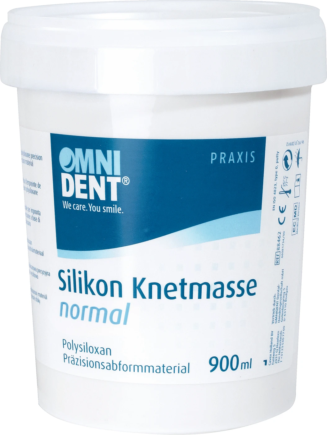 Silikon Knetmasse Dose 900 ml ohne Härter normal, Shore 60, weiß